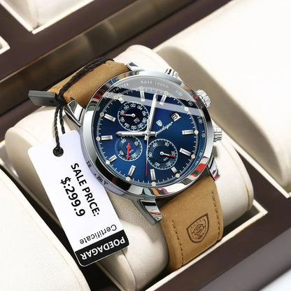 Luxury Wristwatch for Man Waterproof Luminous Chronograph Date Men Watch Sports Leather Men'S Quartz Watches Male Reloj