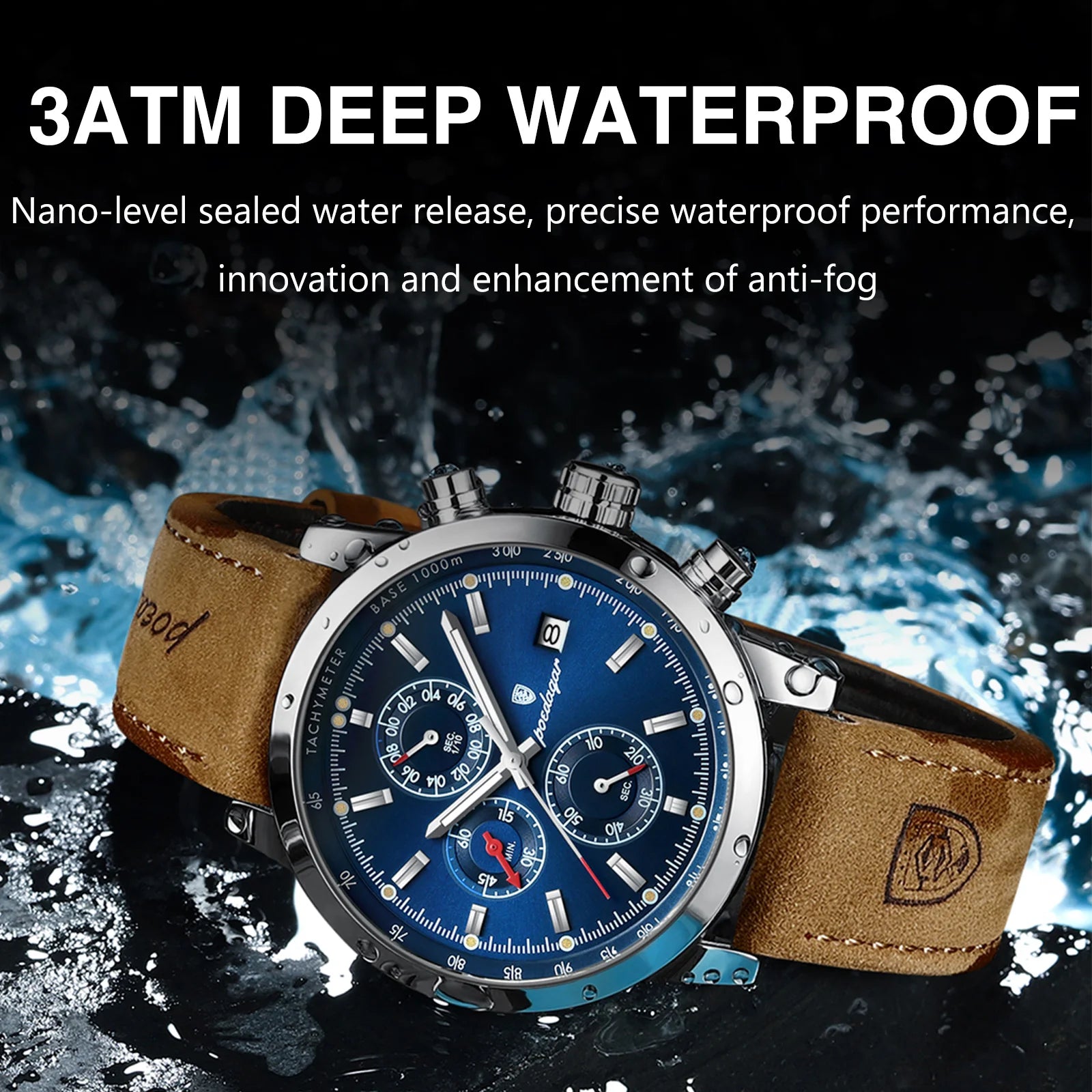 Luxury Wristwatch for Man Waterproof Luminous Chronograph Date Men Watch Sports Leather Men'S Quartz Watches Male Reloj