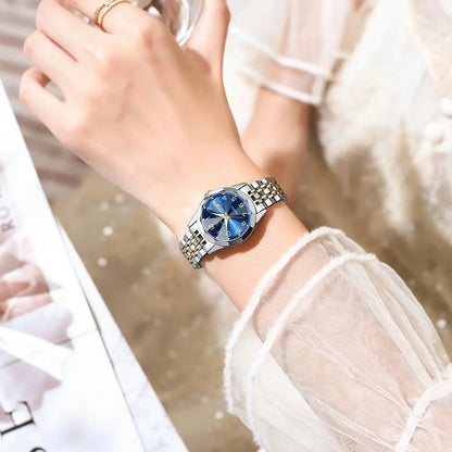 Luxury Ladies Wristwatch Waterproof Luminous Date Week Women Quartz Watch Stainless Steel Women‘S Watches Female Reloj