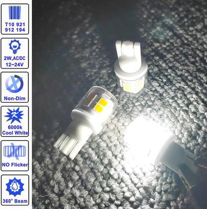 Bright T10 921 922 912 Led Bulbs for 12V RV Tralier Interior Ceiling Dome Light, Cool White 6000K, 194 168 LED Replacement Camper Boat Trunk Map License Backup Reverse Width Lamp Landscape Lights,5Pcs