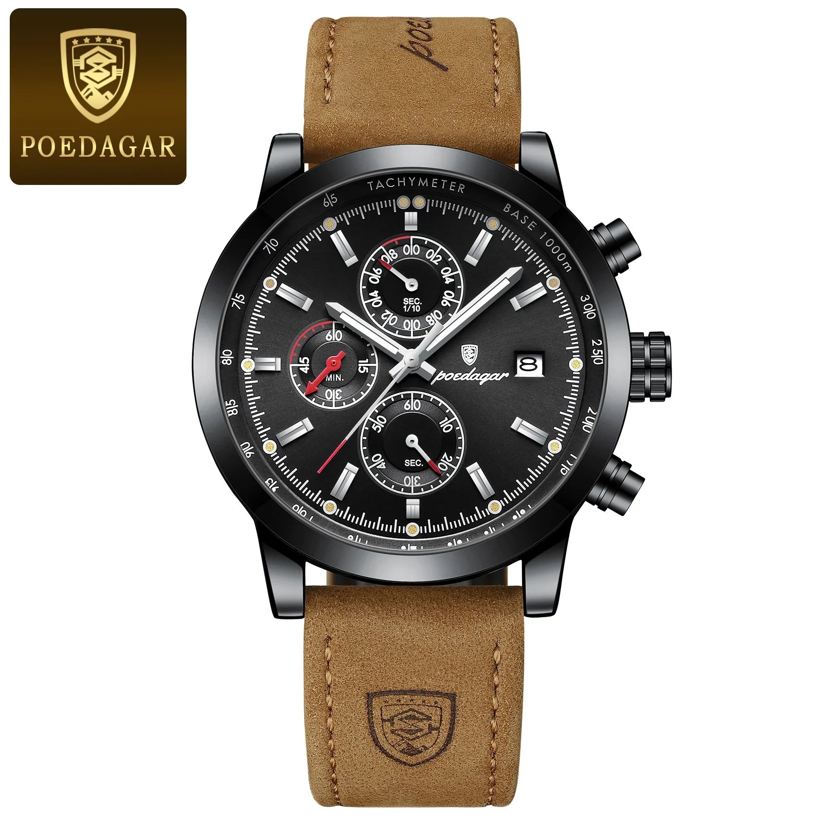 Luxury Wristwatch for Man Waterproof Luminous Chronograph Date Men Watch Sports Leather Men'S Quartz Watches Male Reloj