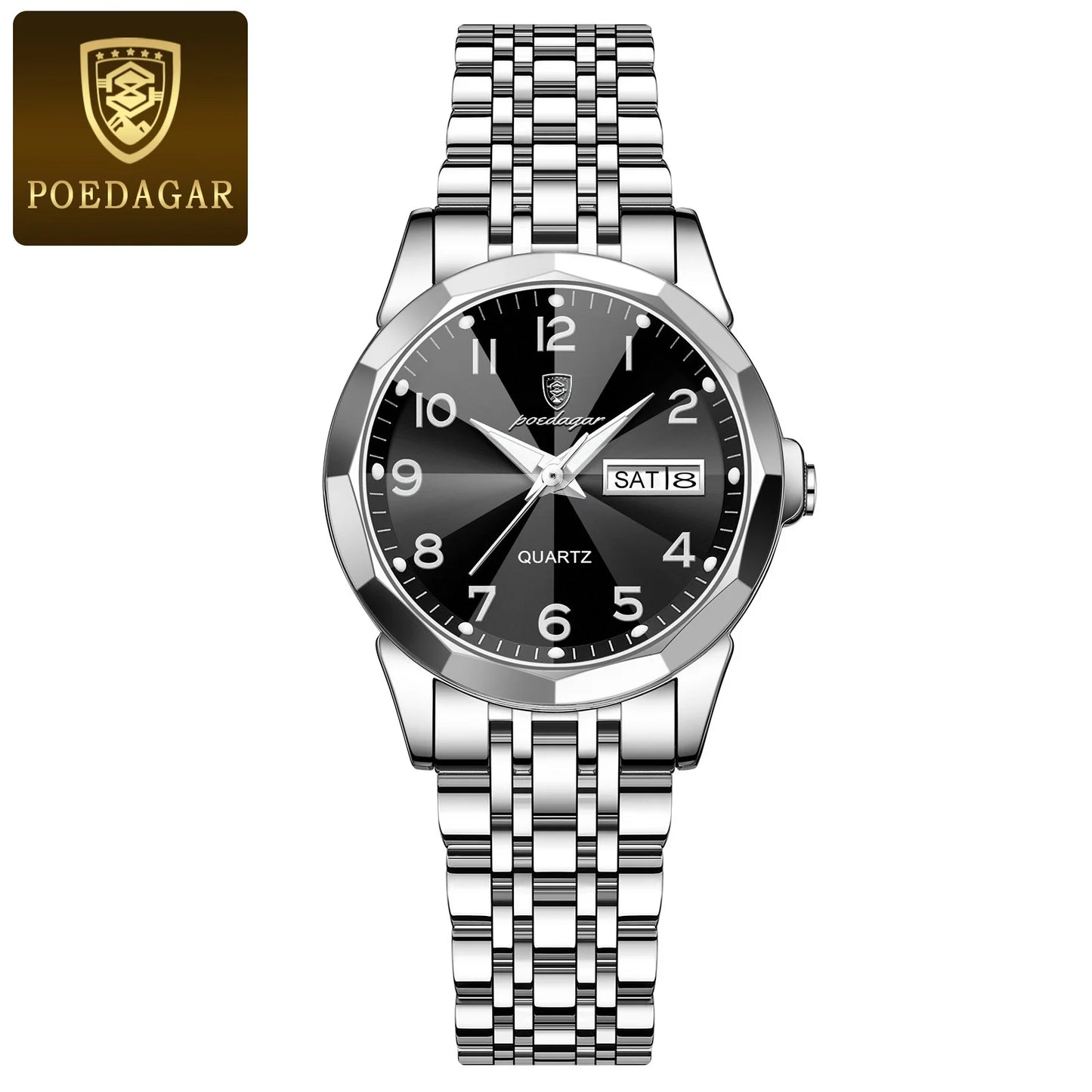 Luxury Ladies Wristwatch Waterproof Luminous Date Week Women Quartz Watch Stainless Steel Women‘S Watches Female Reloj