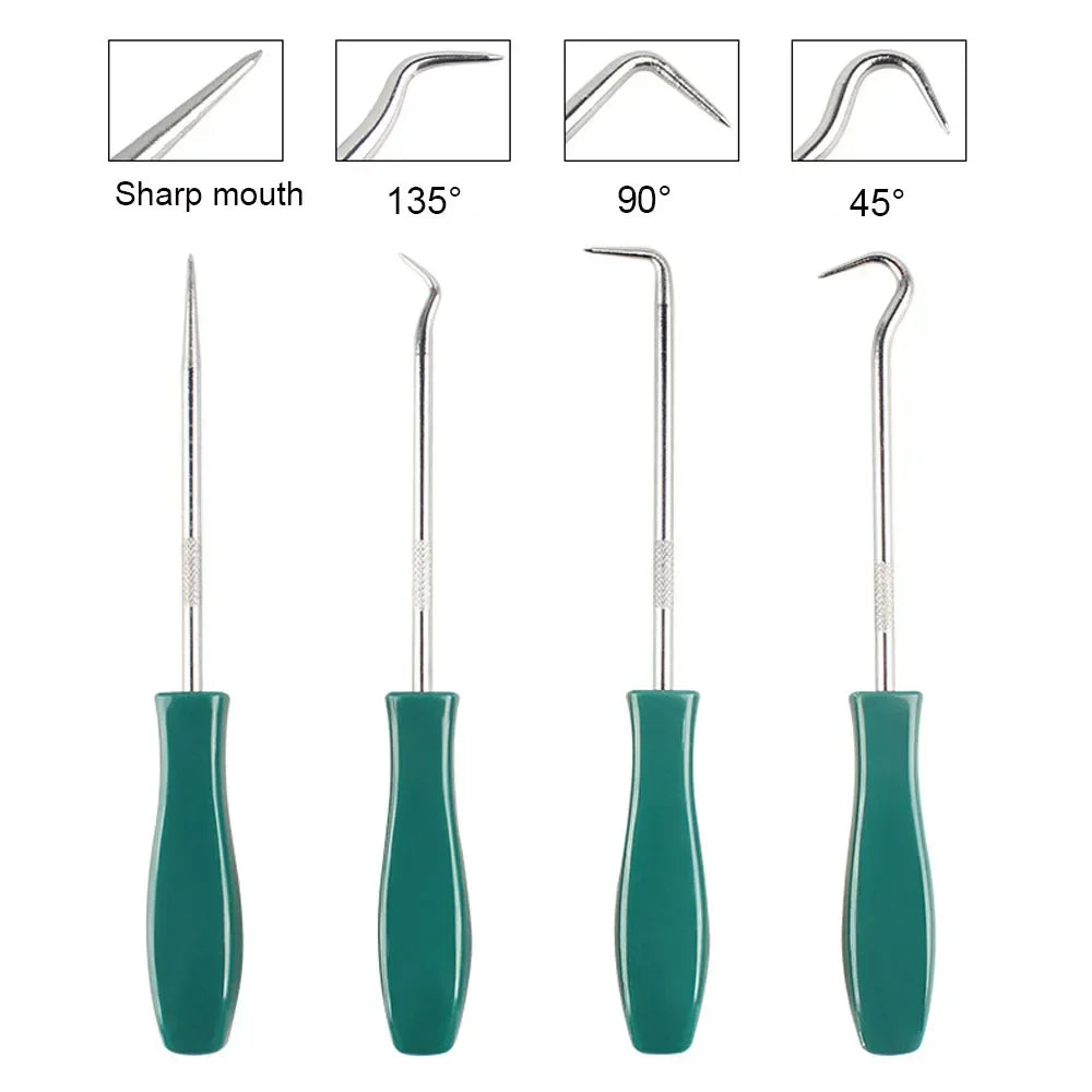 Hot Sale 4Pcs 135Mm Car Auto Vehicle Oil Seal Screwdrivers Set O-Ring Seal Gasket Puller Remover Pick Hooks Repair Tools for Car