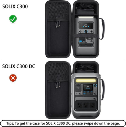 Hard Travel Case Compatible with Anker SOLIX C300 DC Power Bank Station, Outdoor 288Wh 90,000Mah Portable Power Station, 300W Solar Generator