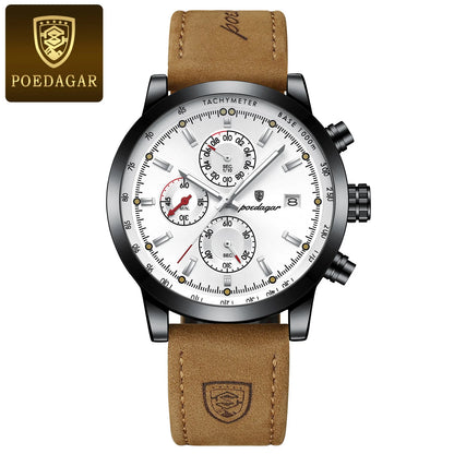 Luxury Wristwatch for Man Waterproof Luminous Chronograph Date Men Watch Sports Leather Men'S Quartz Watches Male Reloj