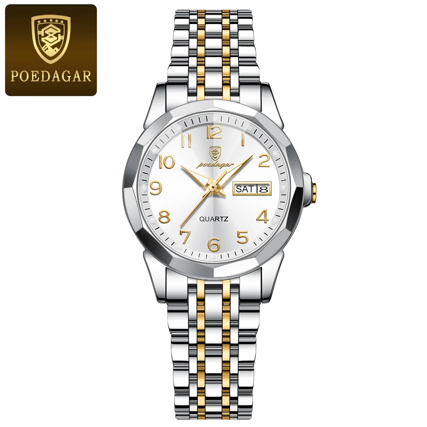 Luxury Ladies Wristwatch Waterproof Luminous Date Week Women Quartz Watch Stainless Steel Women‘S Watches Female Reloj