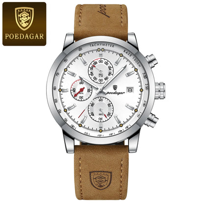 Luxury Wristwatch for Man Waterproof Luminous Chronograph Date Men Watch Sports Leather Men'S Quartz Watches Male Reloj