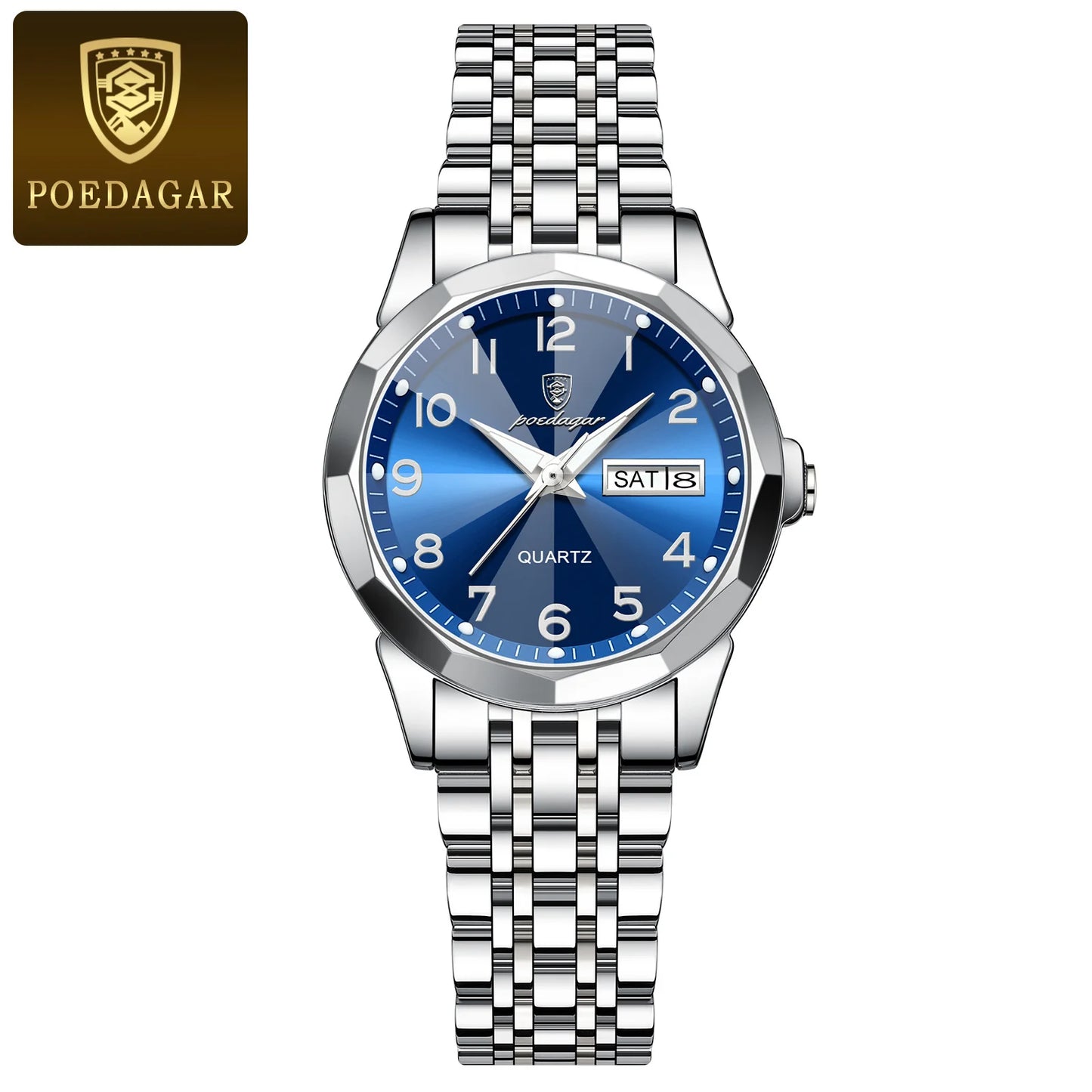 Luxury Ladies Wristwatch Waterproof Luminous Date Week Women Quartz Watch Stainless Steel Women‘S Watches Female Reloj