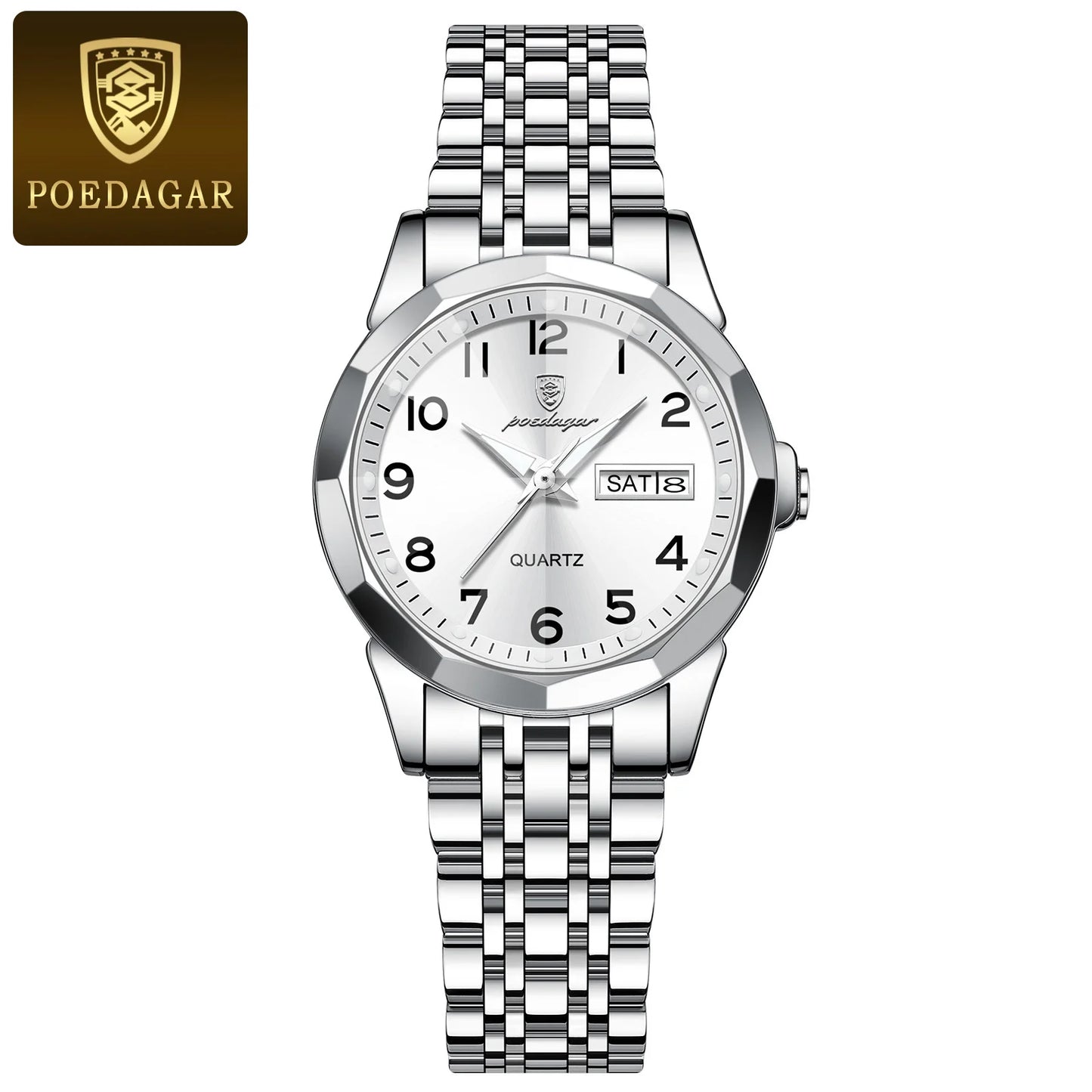 Luxury Ladies Wristwatch Waterproof Luminous Date Week Women Quartz Watch Stainless Steel Women‘S Watches Female Reloj